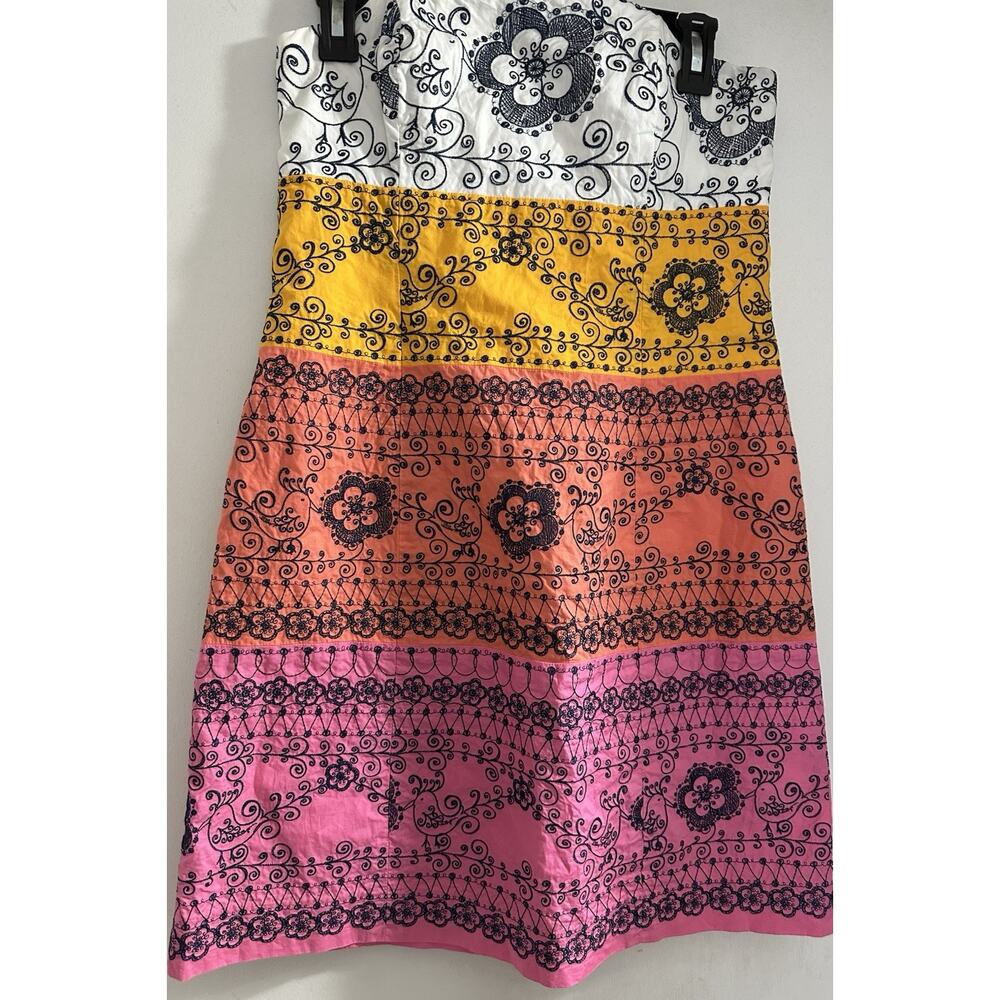 Lilly Pulitzer Women’s Bowen Bird Is The Word Embroidered Strapless Dress Size 6